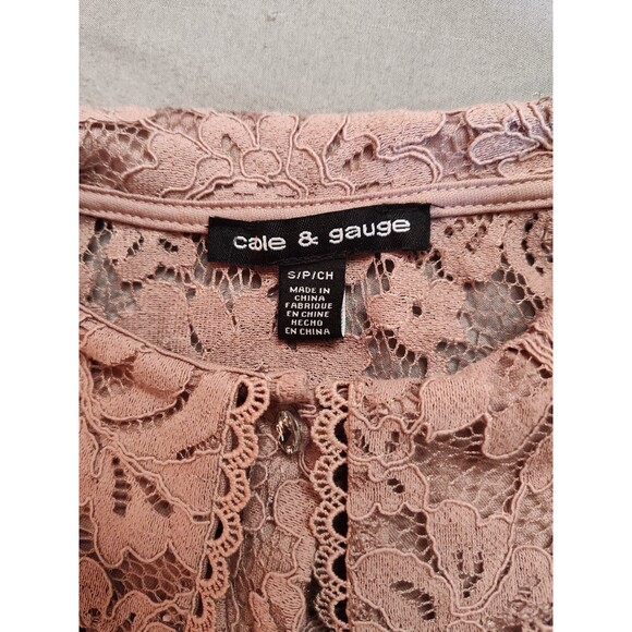 Women's Cable & Gauge Long Sleeve Lace Blouse Mauve Pink - Picture 6 of 9